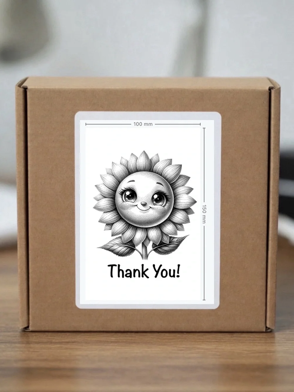 Sunflower Thank You Stickers  4”x6”-100ct.